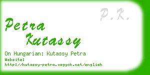 petra kutassy business card